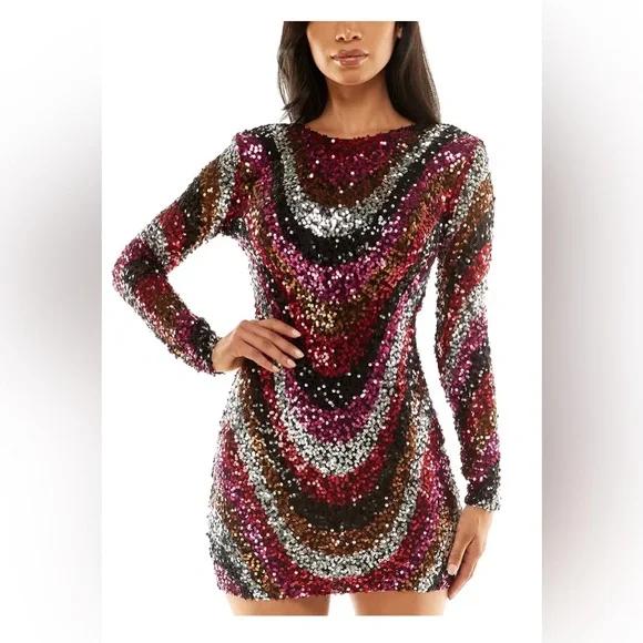 B Darlin | Dresses | B Darlin Juniors Sequined Lowback Mini Homecoming Dress  Size Xxs | Poshmark